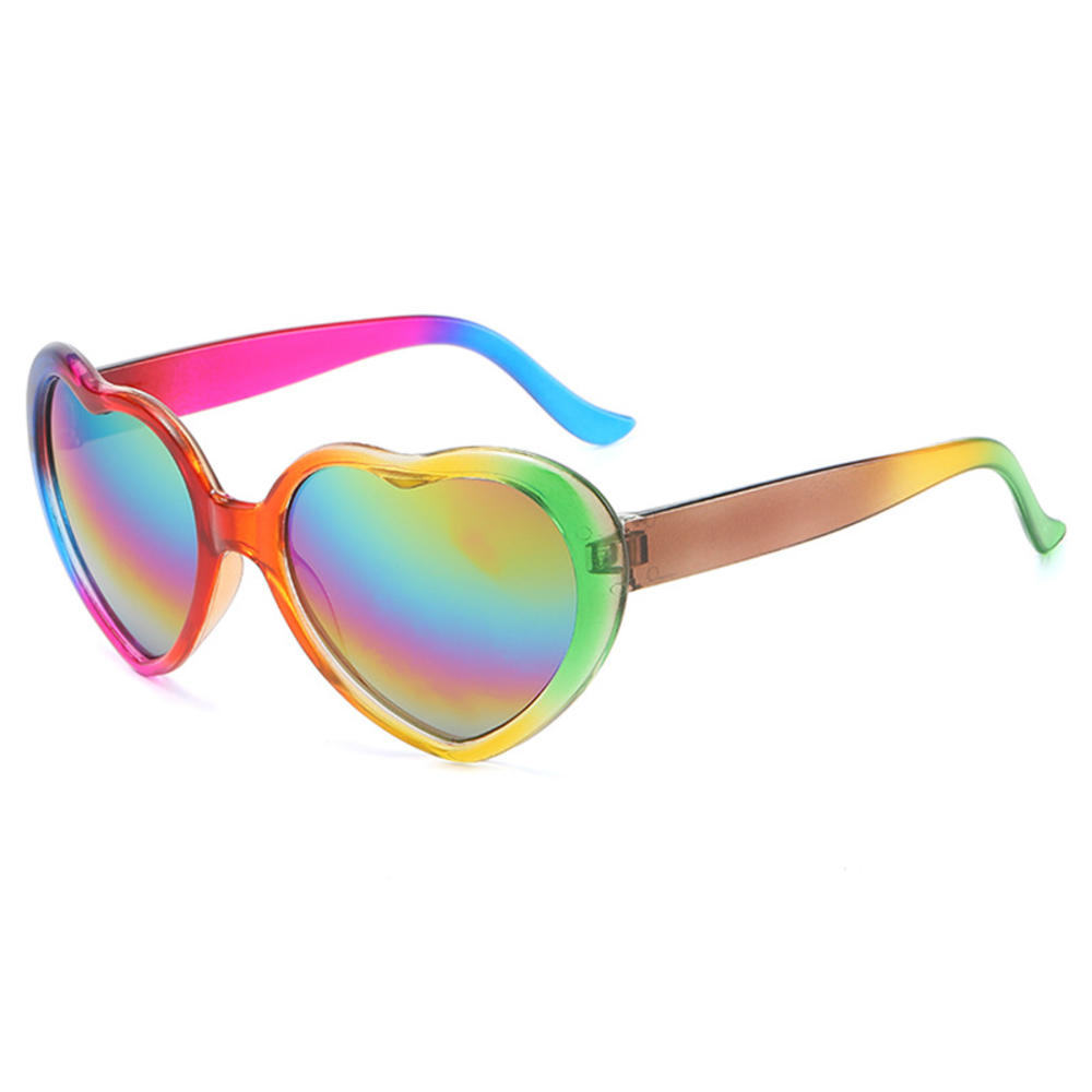 UV protection Party favor sunglasses Bulk Rainbow heart sunglasses lenses Lightweight for Summer Festival Beach