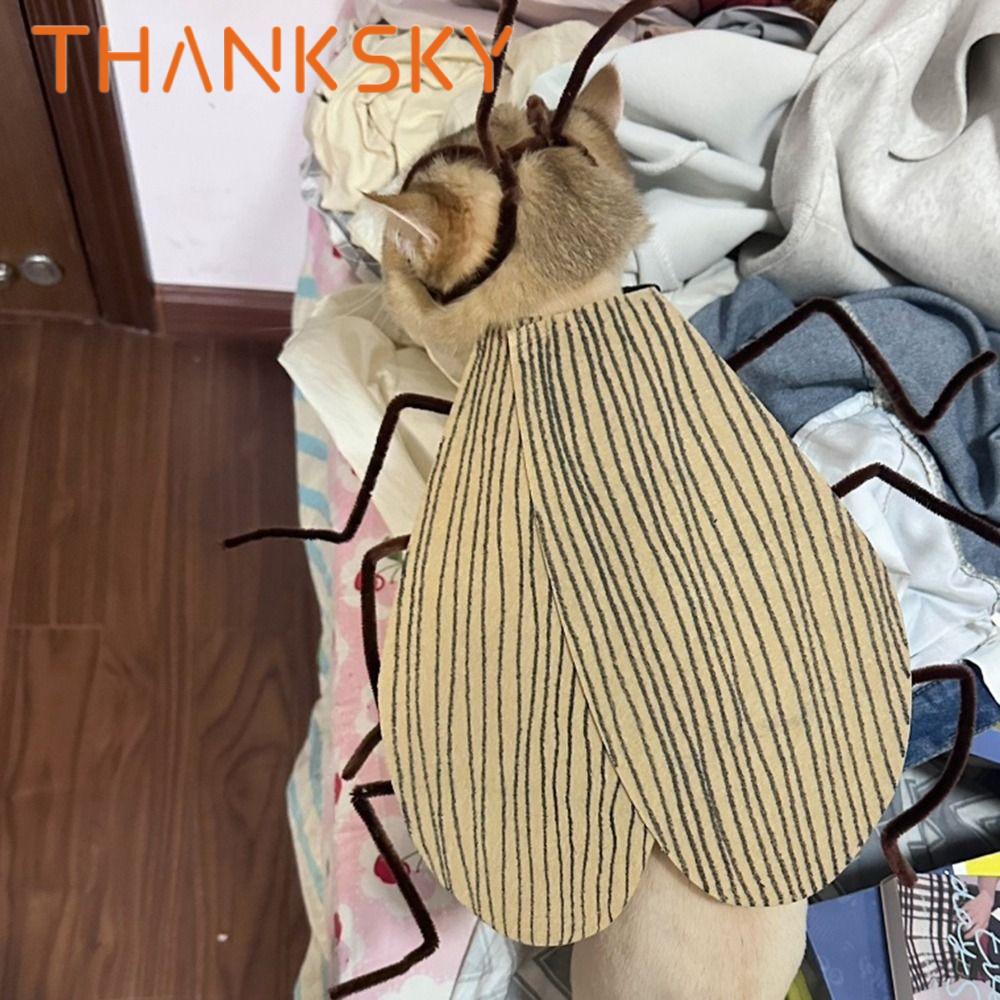 Gifts Creative Cat Cosplay Cockroach Costume Cute Cartoon Cat Transformation Costume Funny Unfinished Pet Clothes Material Kit Festival Decor