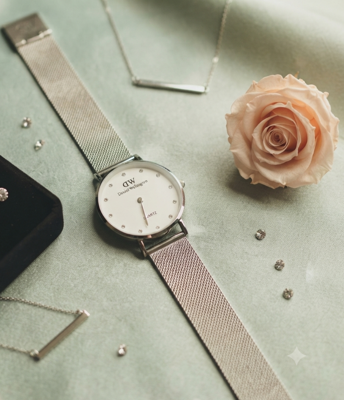 Attractive Round Dial Stainless Steel Attractive Silver Ladies Watch