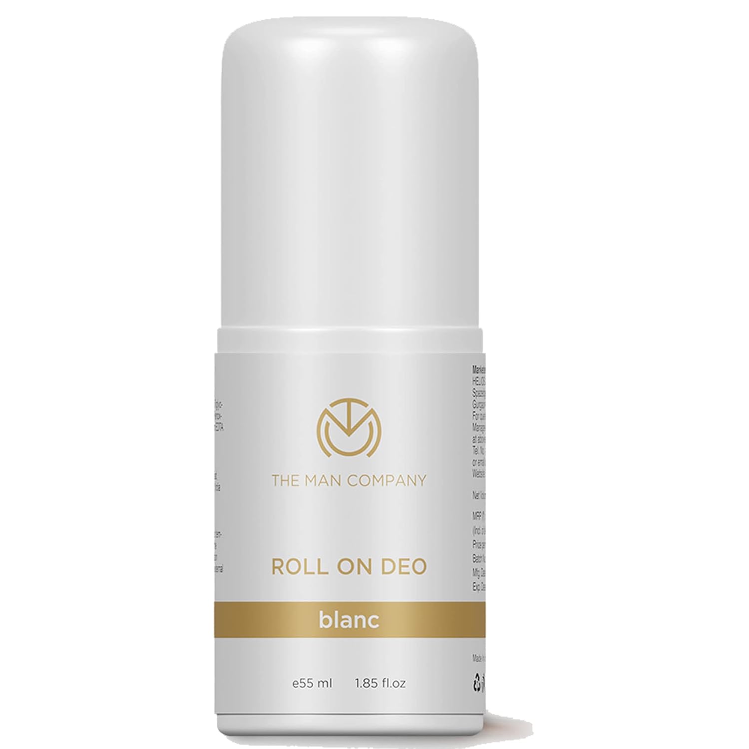 The Man Company Roll On Deo For Man - Blanc | Premium Fragrance with 24-Hour Freshness | Prevents Body Odour, Brightens & Exfoliates Under Arm | Long-Lasting Deodorant - 55 ml