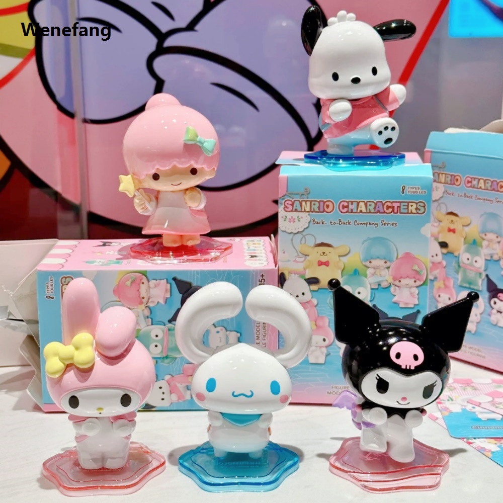 Wenefang Sanrio Blind Box Sanrio Back Buddy Series Kuromi Action Figure Cinnamoroll 2025 Dolls Anime Figures Surprise Bag Cute Collection Toy