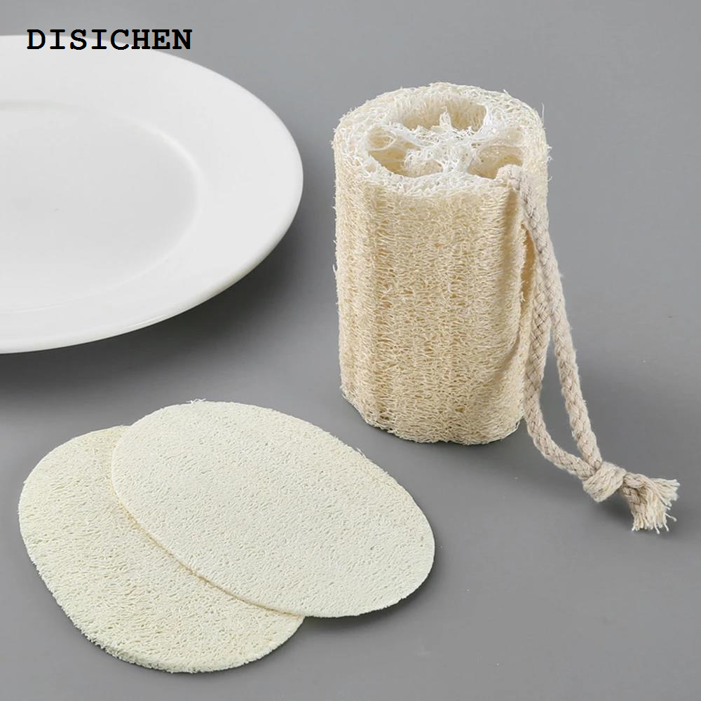 DISICHEN Luxury Loofah Washing Dishes Cleaning Brush Exfoliating Scrubber Natural Luffa Bath Shower Body Massage Sponge Bathroom Accessories