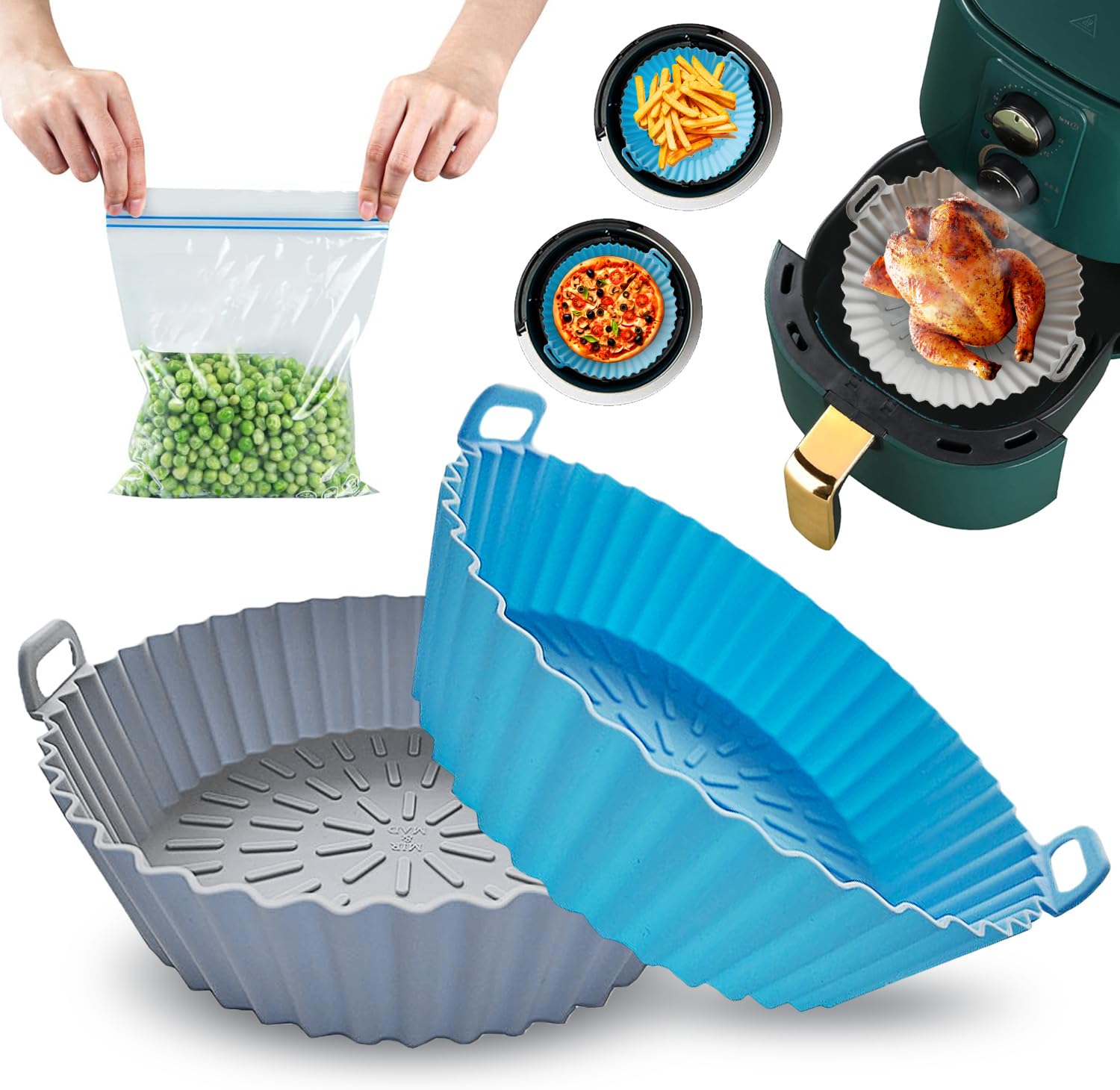 Silicone Air Fryer Liners, 16cm Reusable Air Fryer Silicone Pot