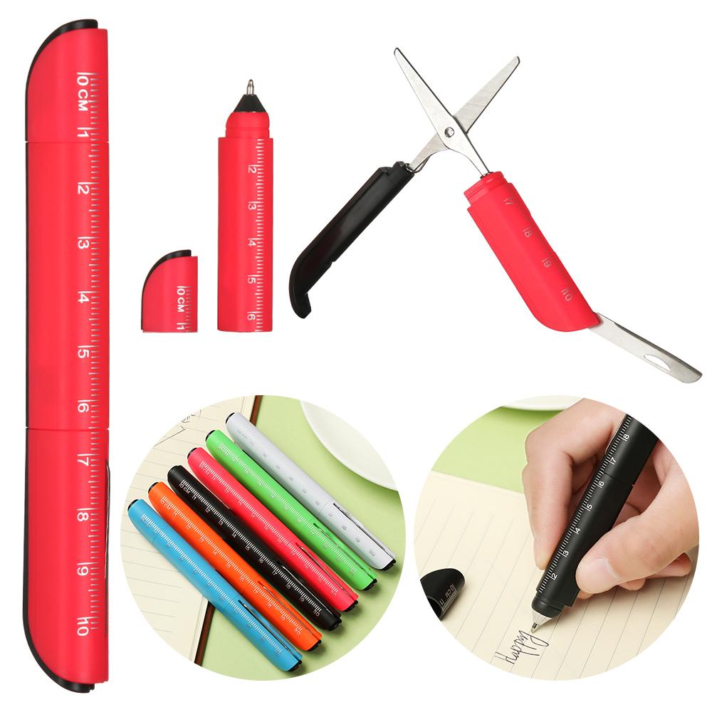 Creative Plastic Stationery Ballpoint Pen Signature Ballpen Ruler Multifunction