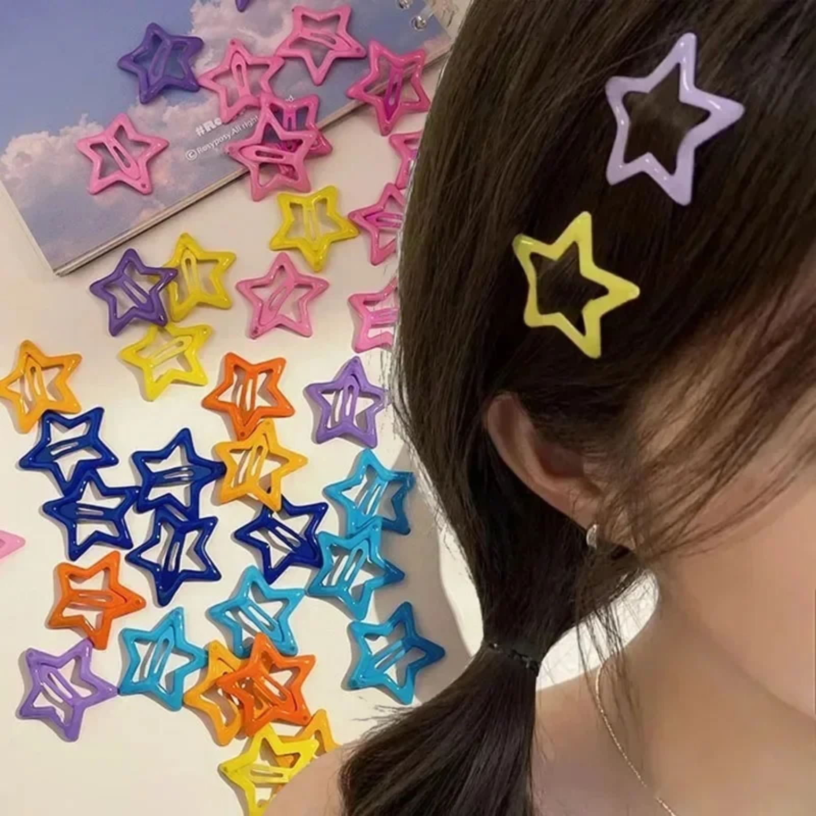 Star Hair Clip 10Pcs Mini Snap Hair Clips Star Clips Cute Hair Accessories