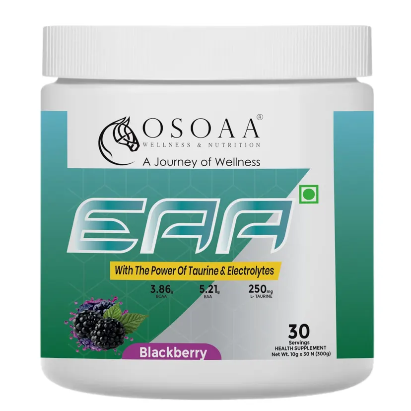 Osoaa Intra Training/Workout EAA Drink Powder With BCAA, Electrolyte And Taurine For Muscle Recovery 300 Gm - 30 servings (2 Flavors)