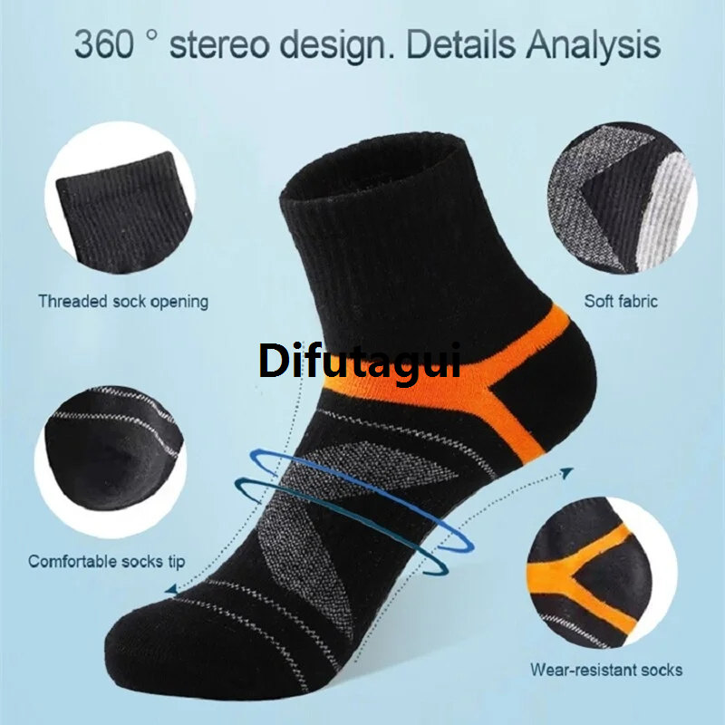 Difutagui 2025 New Men's socks breathable running sports socks black socks men's double 20/10/35/batch casual autumn winter high quality