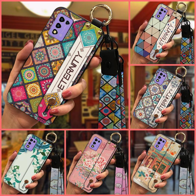 Phone Holder Chinese style Phone Case For ZTE Libero 5G iii/A202ZT protective Wrist Strap Kickstand Durable Wristband