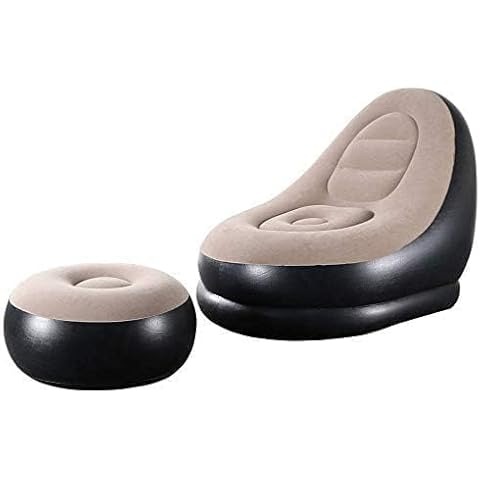 Inflatable Sofa with Household Air Pump - Air Inflatable Sofa Couch Chair with Footstool for Indoor&Outdoor in Livingroom, Bedroom, Readingroom Office, Balcony, Garden, Courtyard