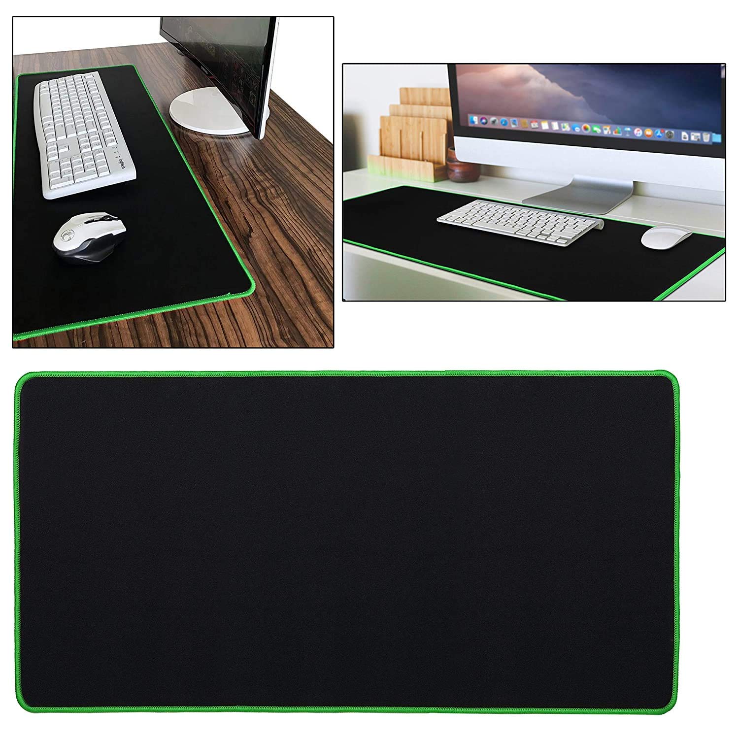 Waterproof XXL Gaming Mouse Pad - Non-Slip, Stitched Edge, Black