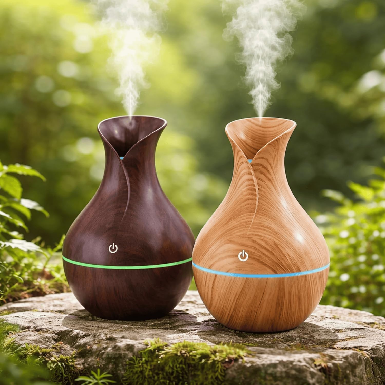 Atomization Humidifier, Small Vase Mini Quiet Home Office Usb Humidifier Bottom Anti Slip Rubber Pad ( Free Essential Oil )
