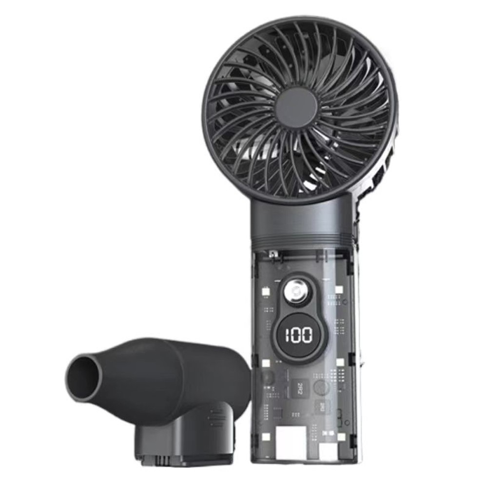 Handheld Jet Fan 100,000RPM Brushless Motor Duct Fan High Power Ducted Turbofan Violent Dust Blower Powerful Keyboard Cleaning Tool Multi-speed Adjustment 6pcs Brightness Adjustable LED Lights with Fast Recharging Functions