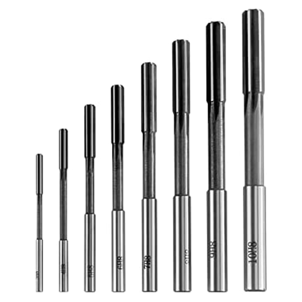 Kqueebee Machine Reamer Set, 8 Pcs H8 Straight Shank Machine Chucking Reamer Milling Cutter, 3/4/5/6/7/8/9/10mm