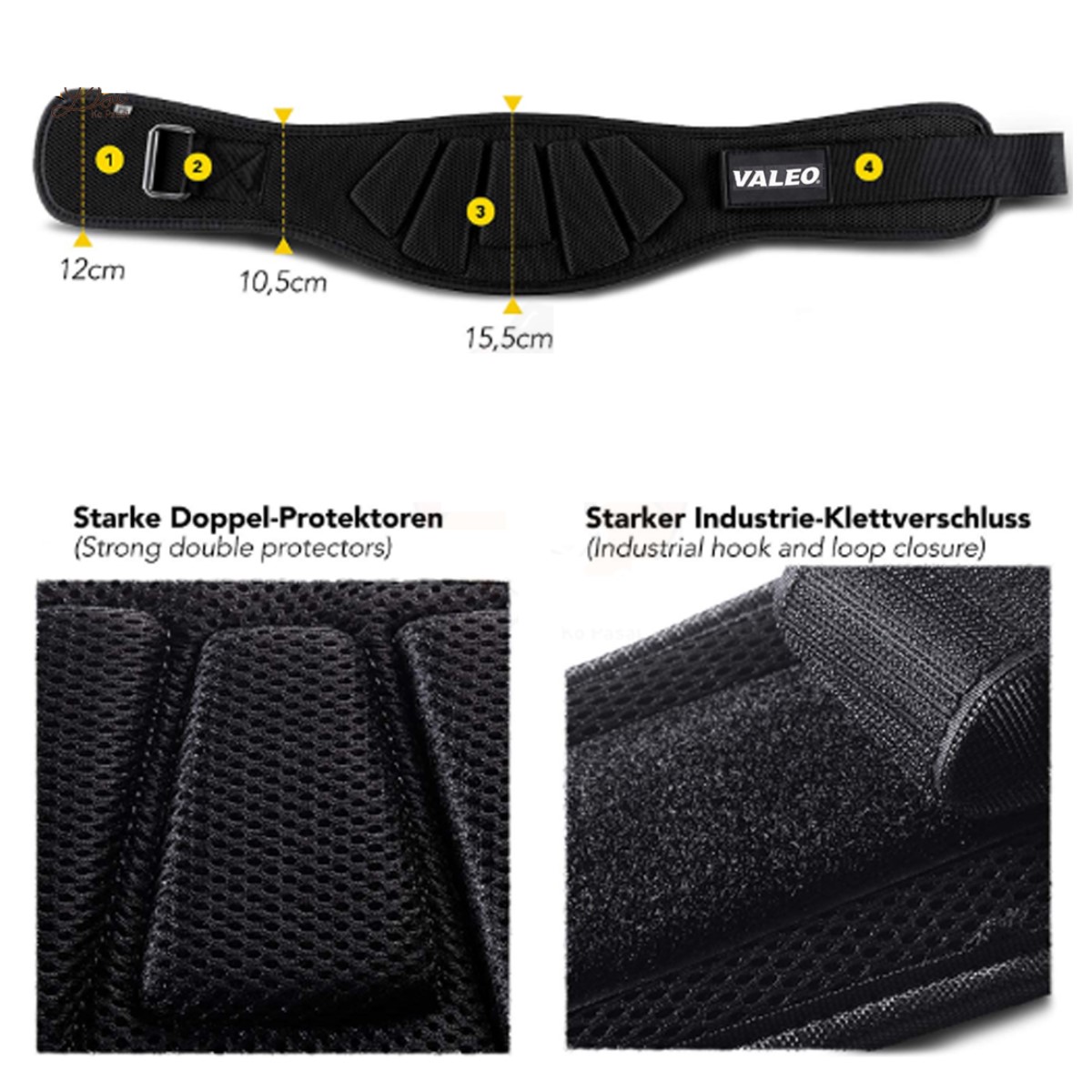 Valeo Nylon Sponge Weight Lifting Squat Belt Protect Lumbar Back Waist for Fitness Training