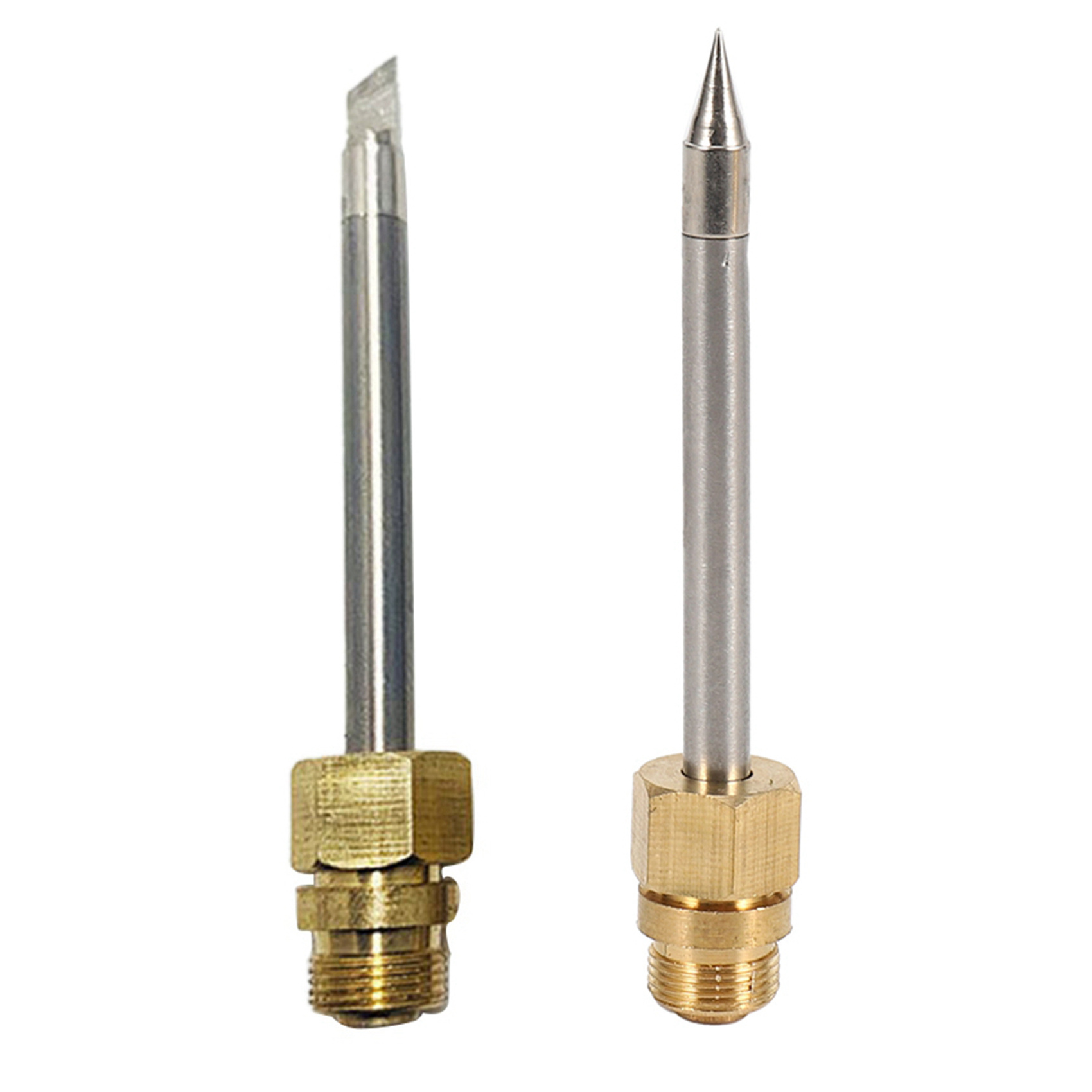 FORIDE 2X 510 Interface Soldering Iron Tip Mini Portable USB Soldering Iron Tip Welding Rework Accessories, Pointed