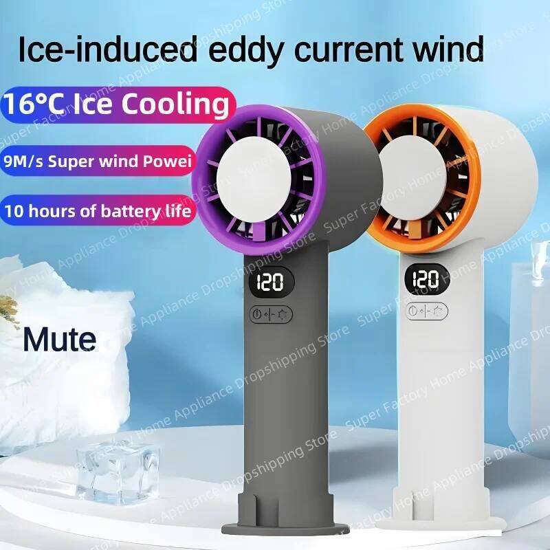 Mini Handheld 120 Speed Portable Desktop Fans Instant Cooling with Ice Mode Rechargeable Stylish Fan for Women men New 2025