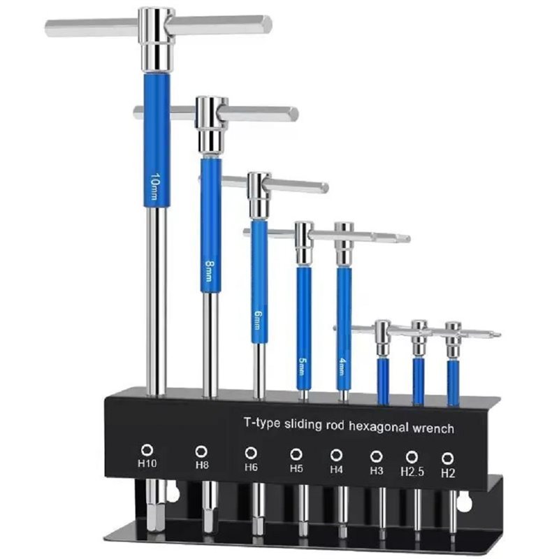T-Handle Bicycle Hex Key Wrench Set 2-10mm Steel Allen for MTB Road Bike Maintenance Bike Repair Tool Kit