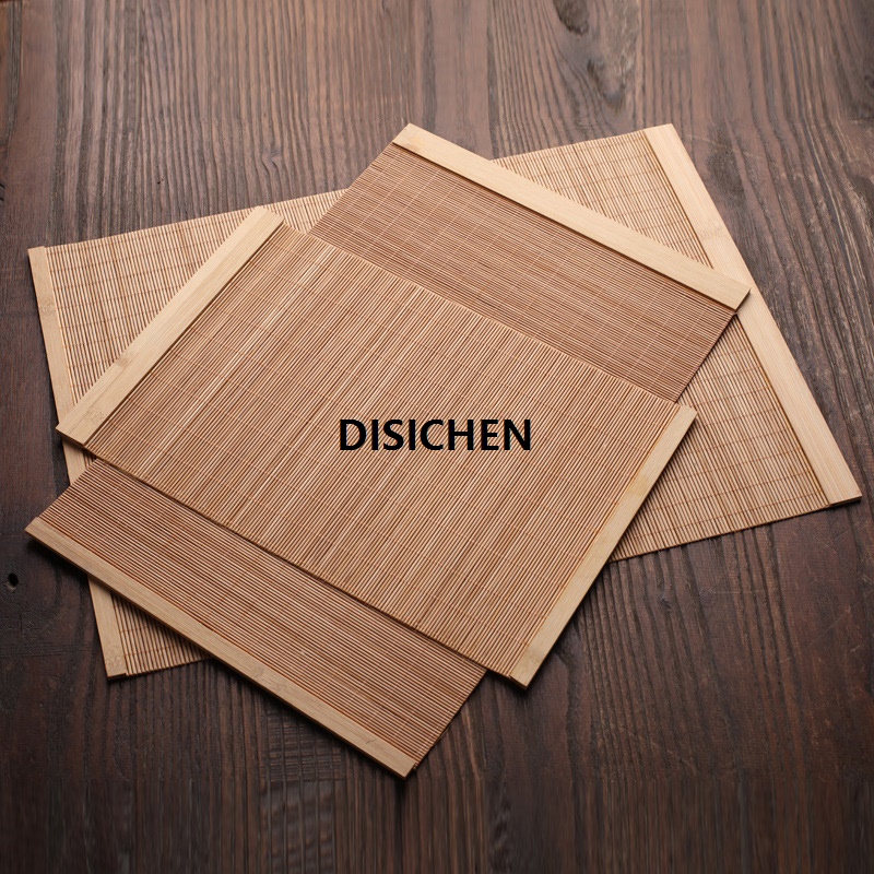 DISICHEN New Natural Bamboo Table Mat Tea Dining Hot Insulated Table Runner Japanese Style Natural Woven Placemat Coaster Cup Pad Affordable