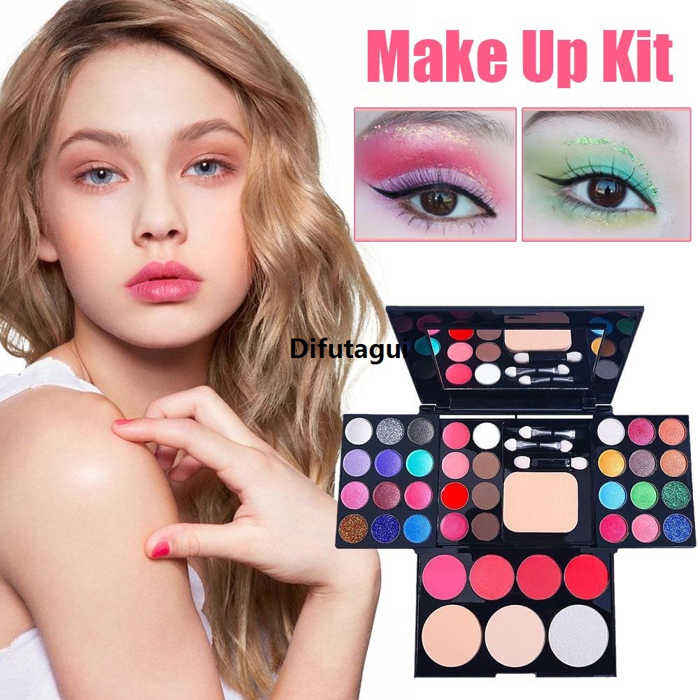 Difutagui 1PCS 39 Colors Eye Makeup Palette Kit Foundation Blusher Profesional Eye Makeup Lipstick Set Tools Cosmetic X9Q3