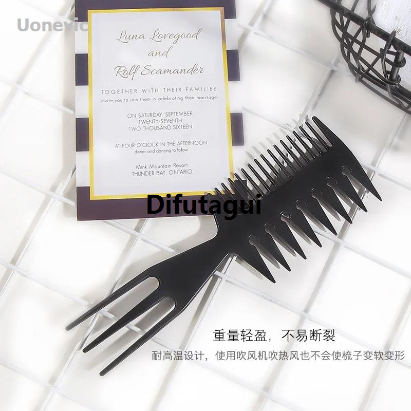 Difutagui Hairstyle Fork comb, professional vintage oily comb, wide teeth, Hot Selling smooth post-knot, hair brush, curly comb comber accessories