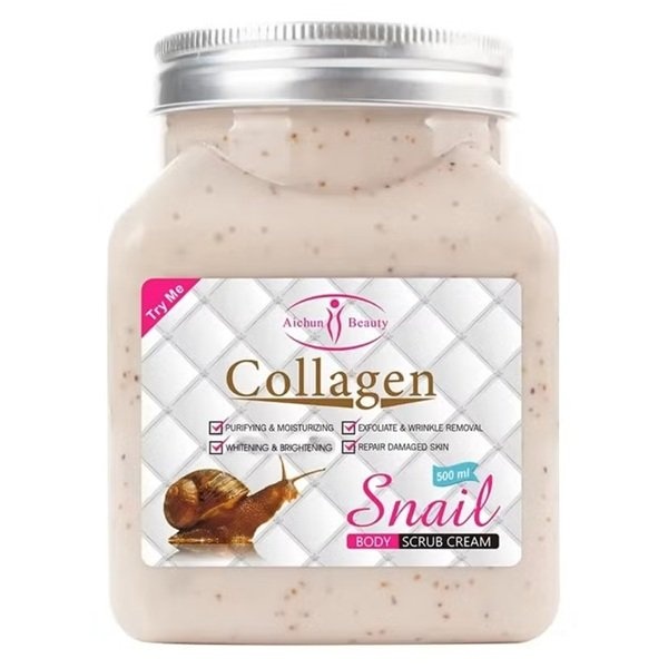 Collagen Snail Body Scrub Cream Brightening Exfoliating Scrub No Harm 500ml
