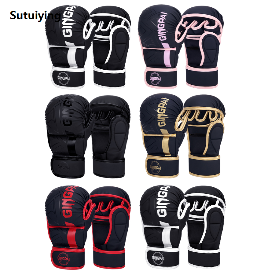 Sutuiying Professional MMA Boxing Gloves Half Finger Sandbag Karate Muay 2025 New Thai Training Gloves Men Women Thickened Boxing Equipment