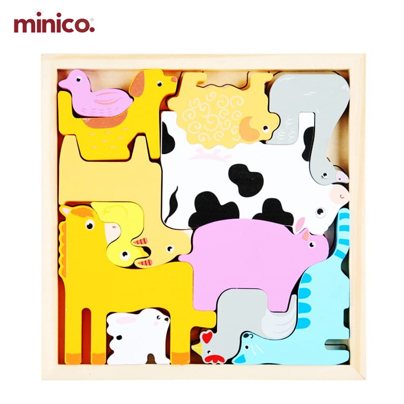 6-in-1 Wooden 3D Cube Puzzle for Kids - Montessori Educational Jigsaw Toy - Vehicles Building Blocks - Early Learning Brain Teaser Gift for Toddlers Boys & Girls