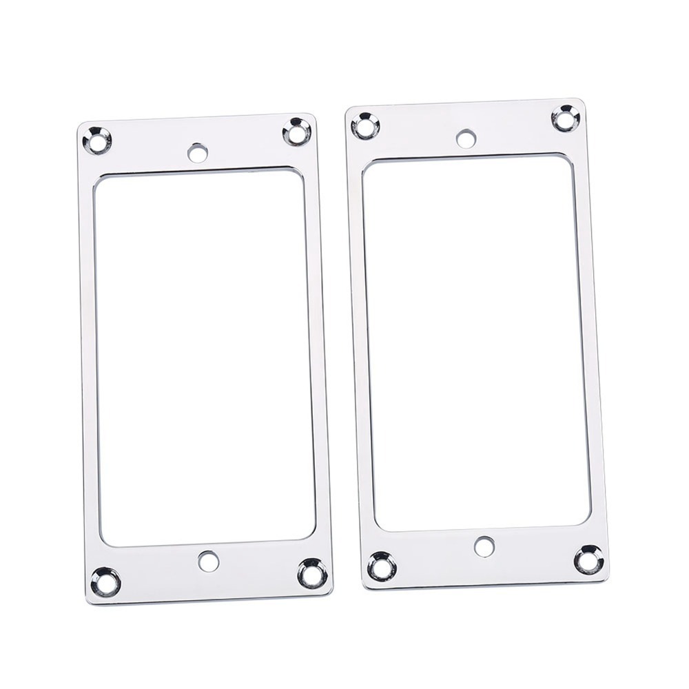 ​2Pcs Modification​ Aluminum alloy Flat ​Humbucker Pickup Frame Humbucker Silver, Black, Gold ​Mounting Rings Replacement Parts With Screws ​Electric Guitar Pickup Ring Electric Guitars