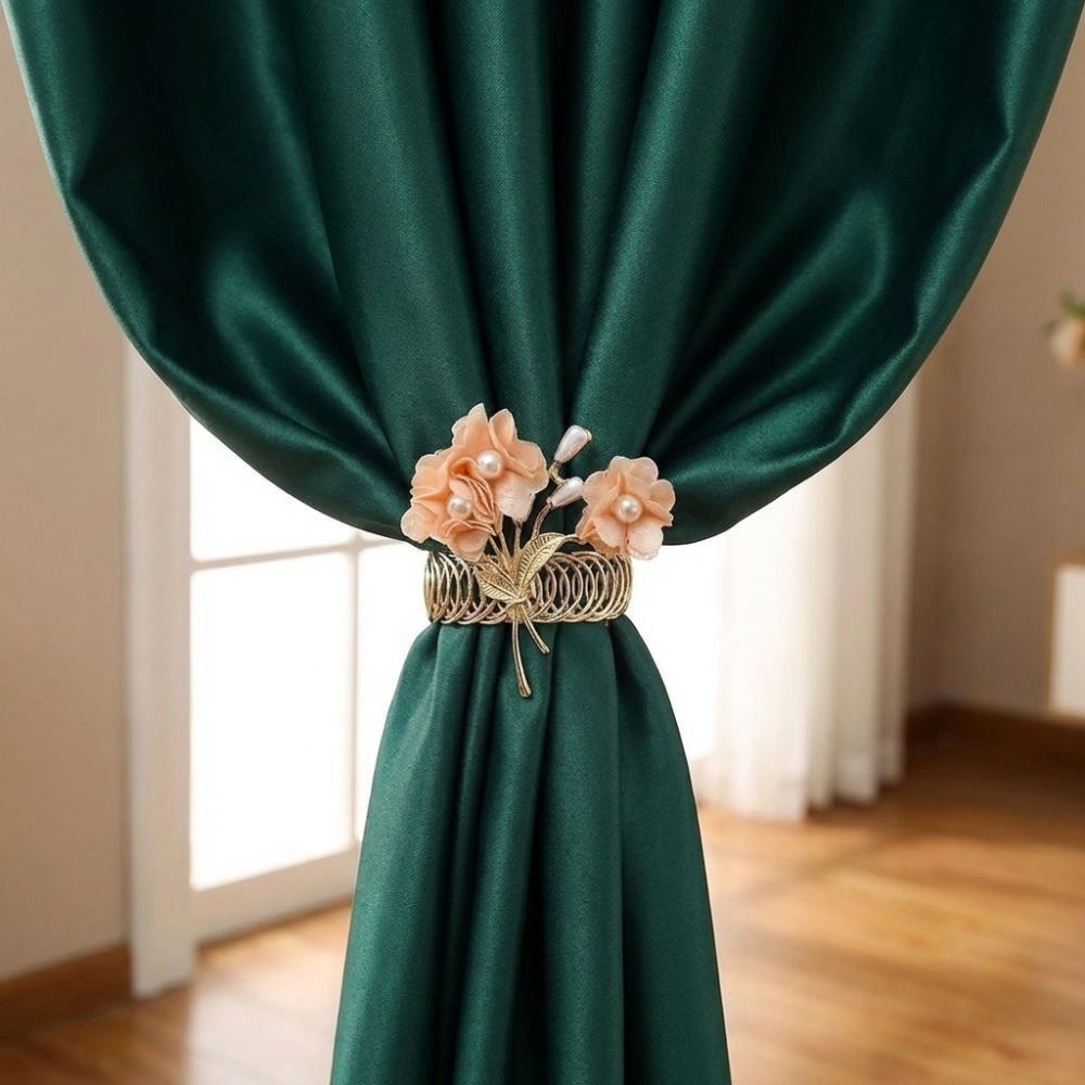 Creative Adjustable Metal Curtain Clips Beautifully Exquisite Automatic Tightening Clips Flower Shape Curtain Tiebacks Bedroom