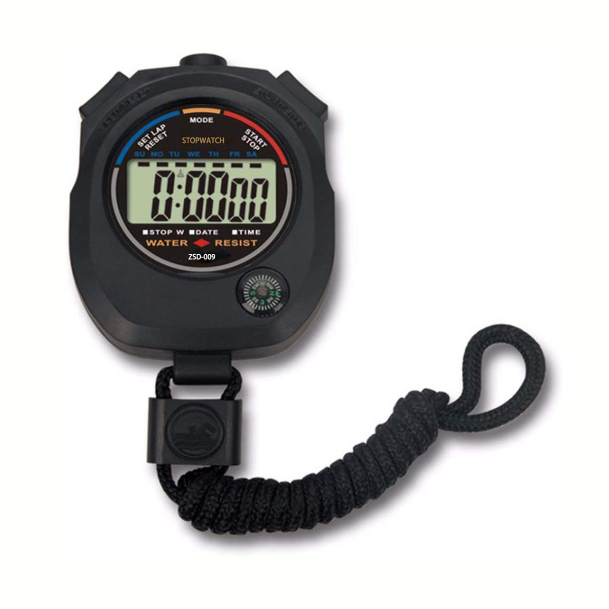 Digital Sports Stopwatch Timer with Large Display & Compass | Electronic Timer with Cord for Gym, Running, Coaching & Referee Use