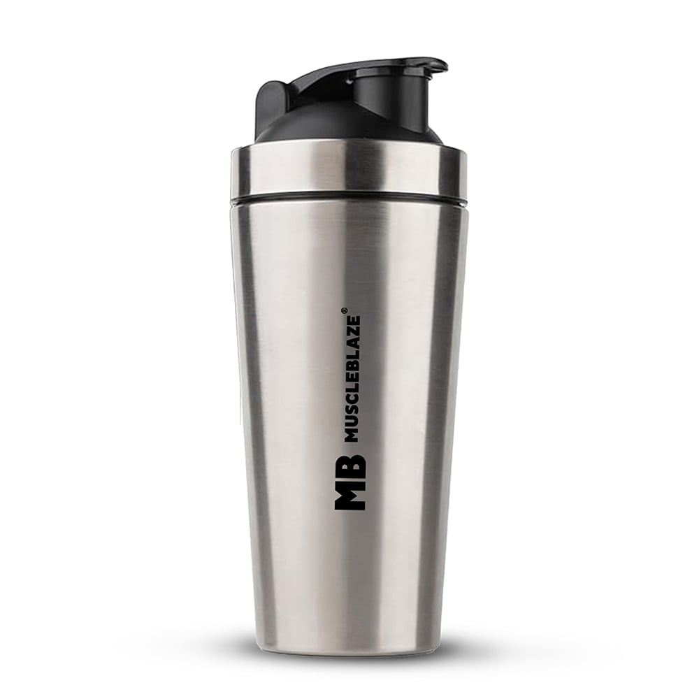 MuscleBlaze Gym Steel Shaker 700 ml Silver
