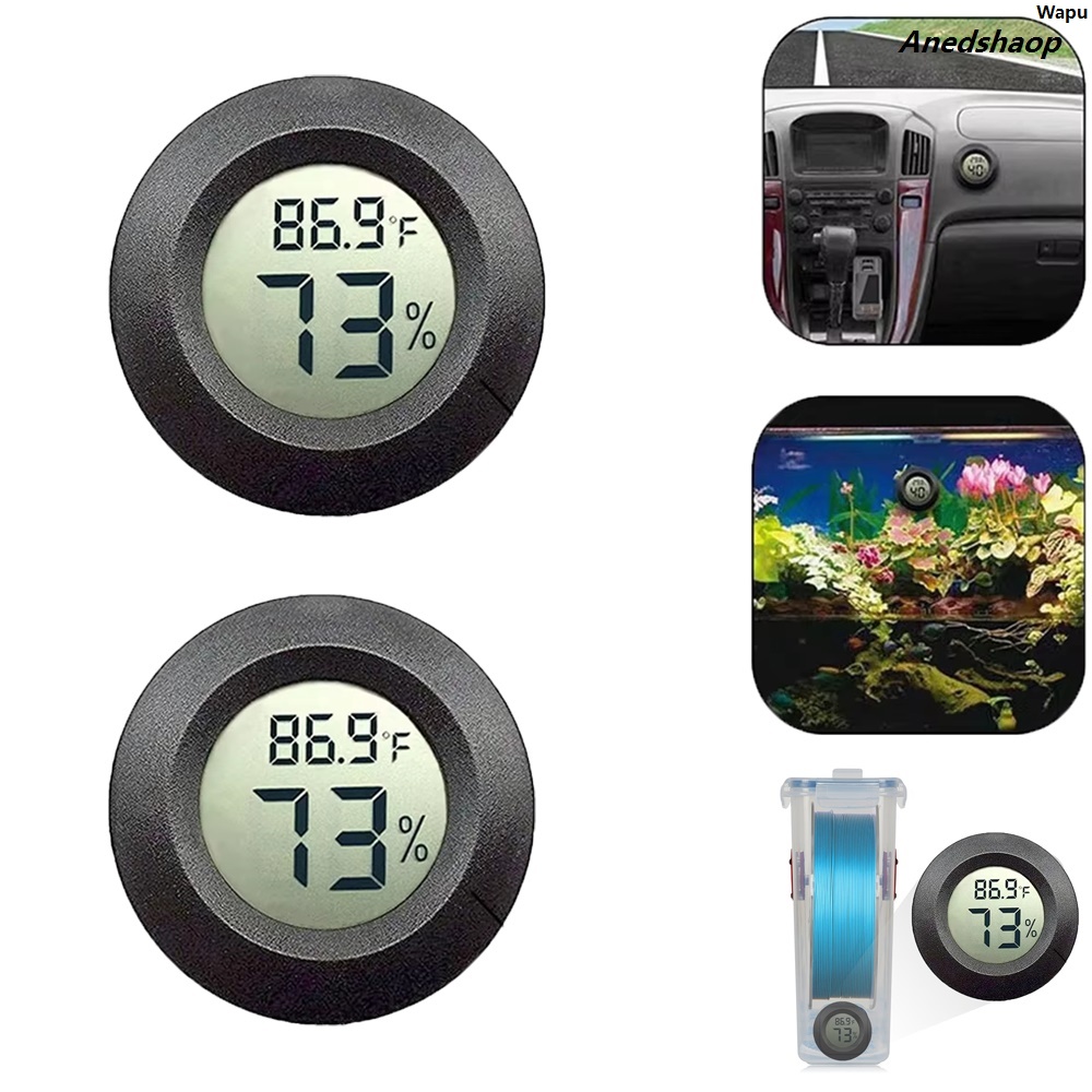 WapuSales promotion Hygrometer Thermometer Fahrenheit Or Celsius Digital LCD Monitor Fifty percent discount Indoor Room For Bambu Lab 3D Filament Box Humidity Temperature