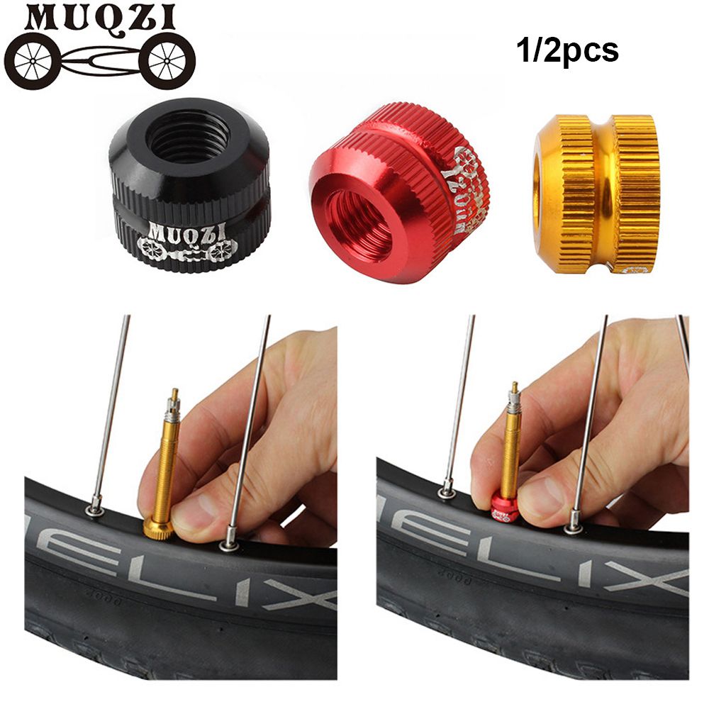 1/2pcs Aluminum Alloy Inner Valves Nozzle Accessories Tube Valve Caps Bicycle Tires Law Mouth Nuts Lock Nut Replacement