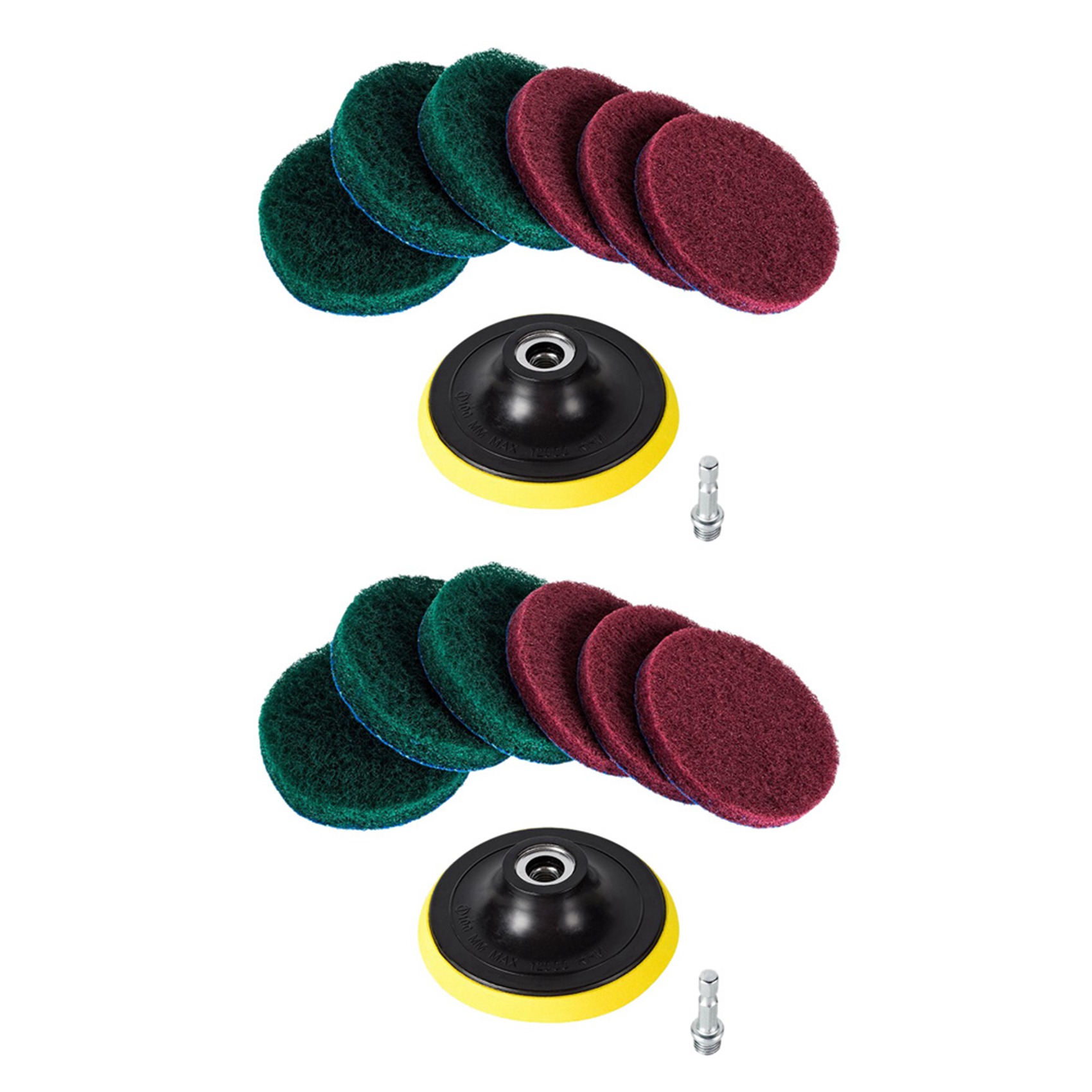 2X 4 Inch Drill Power Brush Tile Scrubber Scouring Pads Cleaning Kit, Heavy Duty Household Cleaning Tool
