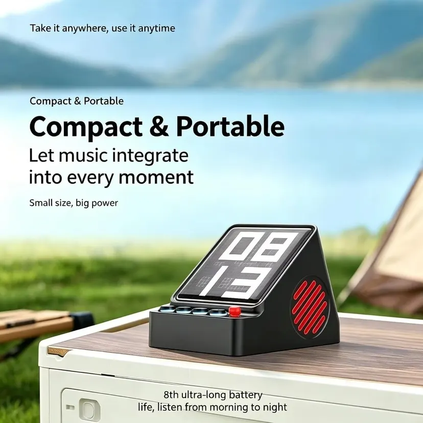 Arcade Rhythm Light Bluetooth Speaker 1800mAh RGB Screen Retro Pixel Speaker Portable Clock Wireless Speaker Home Decor