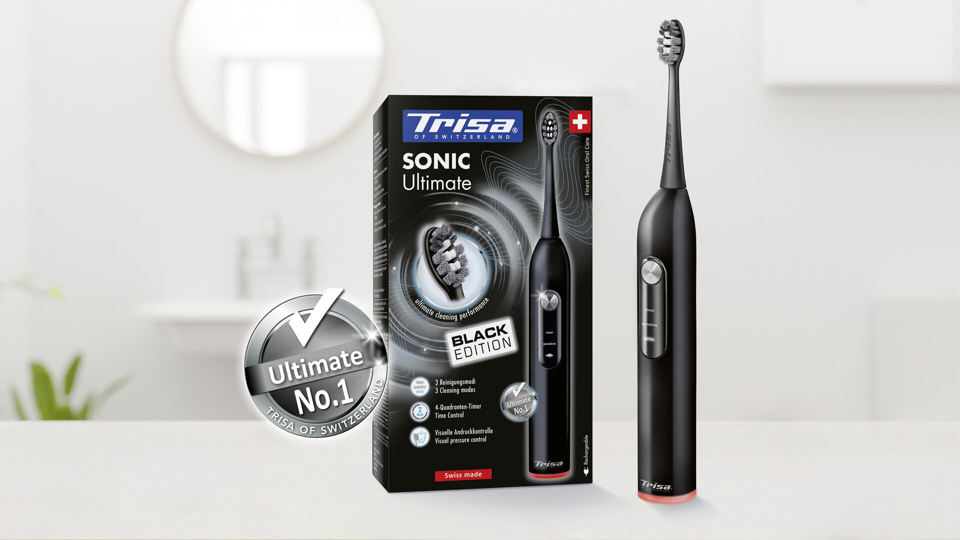 Trisa Sonic Ultimate Black Edition Smart Electric Toothbrush