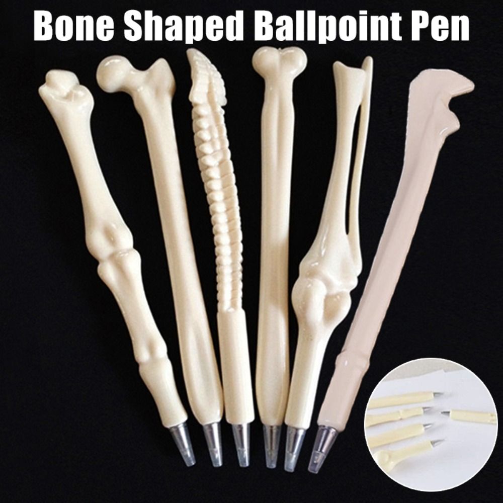5/6PCS Funny High Quality Writing Tools Lifelike Bone Shape Gift Stationery Ballpoint Pen Neutral pen Gel Pen