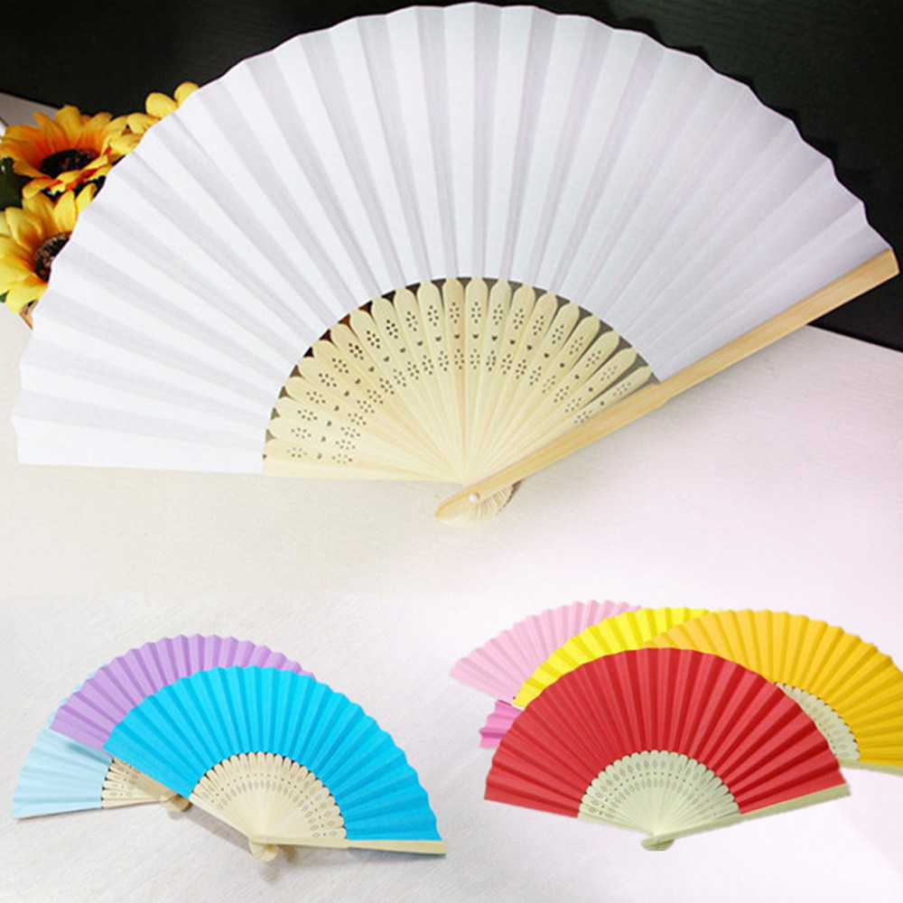 Portable Party Wedding Paper Fan Chinese Style Folding Hand Held