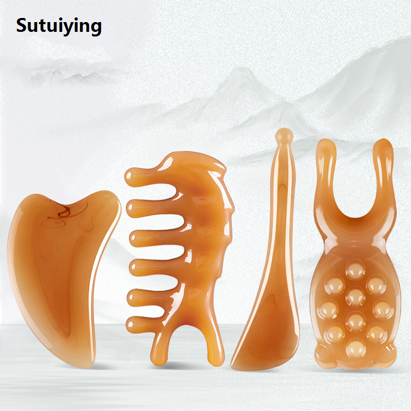 Sutuiying Nasal Scraper Facial Acupoints Massage Scraping Board Facial Eye High Quality Lifting Beauty Lifting and Tightening Health Care Tools 3Pcs
