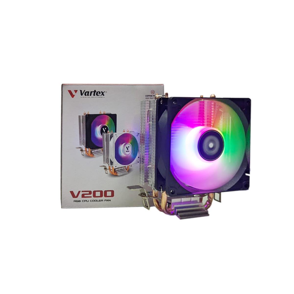 Vartex V200 RGB Tower CPU Cooler | High Performance Air Cooling Fan | RGB LED | Intel & AMD Compatible | Silent Cooling Nepal