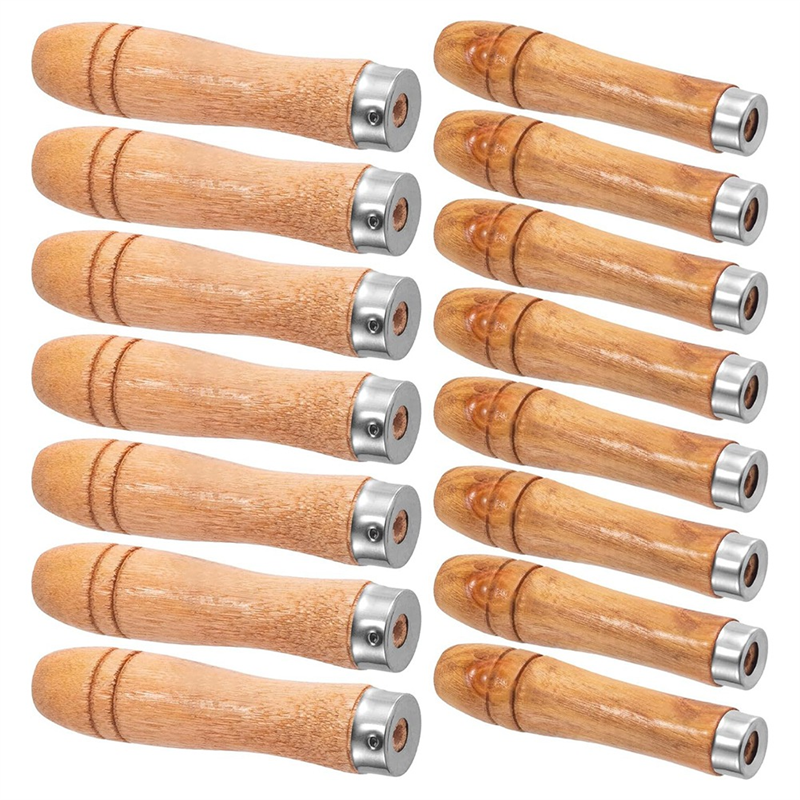 20pcs Wooden File Handle with Strong Metal Collars