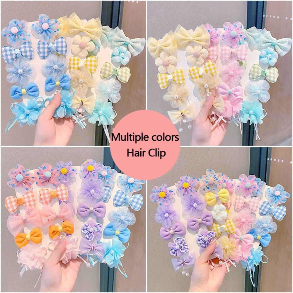 10pcs Fashion Cute Hair Clip Princess Sweet Hairpin Flower Bow Headwear for Children