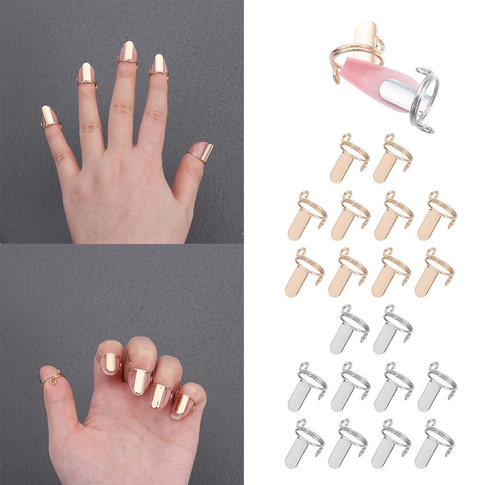 New Reusable Nail Rings Removable Gold Color Fingertip Nail Rings Easy to Use Silver Color Phalanx Ring Women Girls