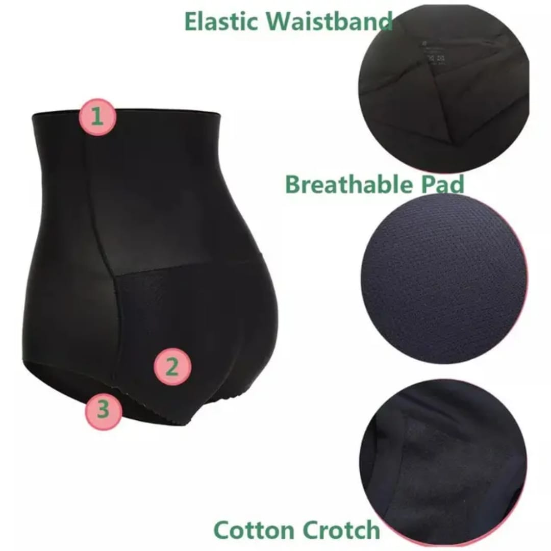 Latex And Cotton Butt Enhancer Shape Panty Seamless Push Up Hip Rubber Panties For Women
