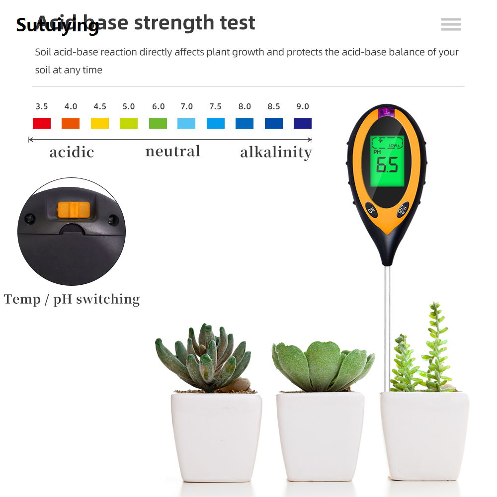 Weihonghunfei4 in 1 Soil Tester PH Moisture Temp Flower Meter Soil Moisture Monitor Acidity Measure Tool For Garden Plant