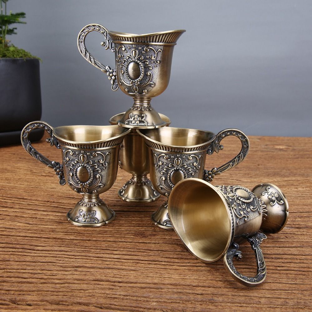 Creative Handicraft Teacup European Style Mini Antique Teacup Ornaments Carved Holy Water Cup Home Decor