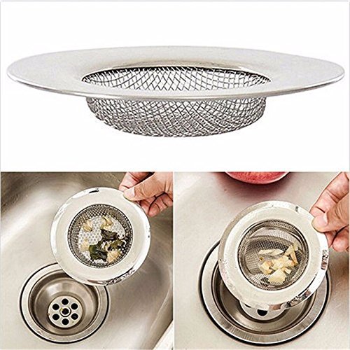 New Home Kitchen Sink Drain Strainer Stainless Steel Mesh Basket Strainer