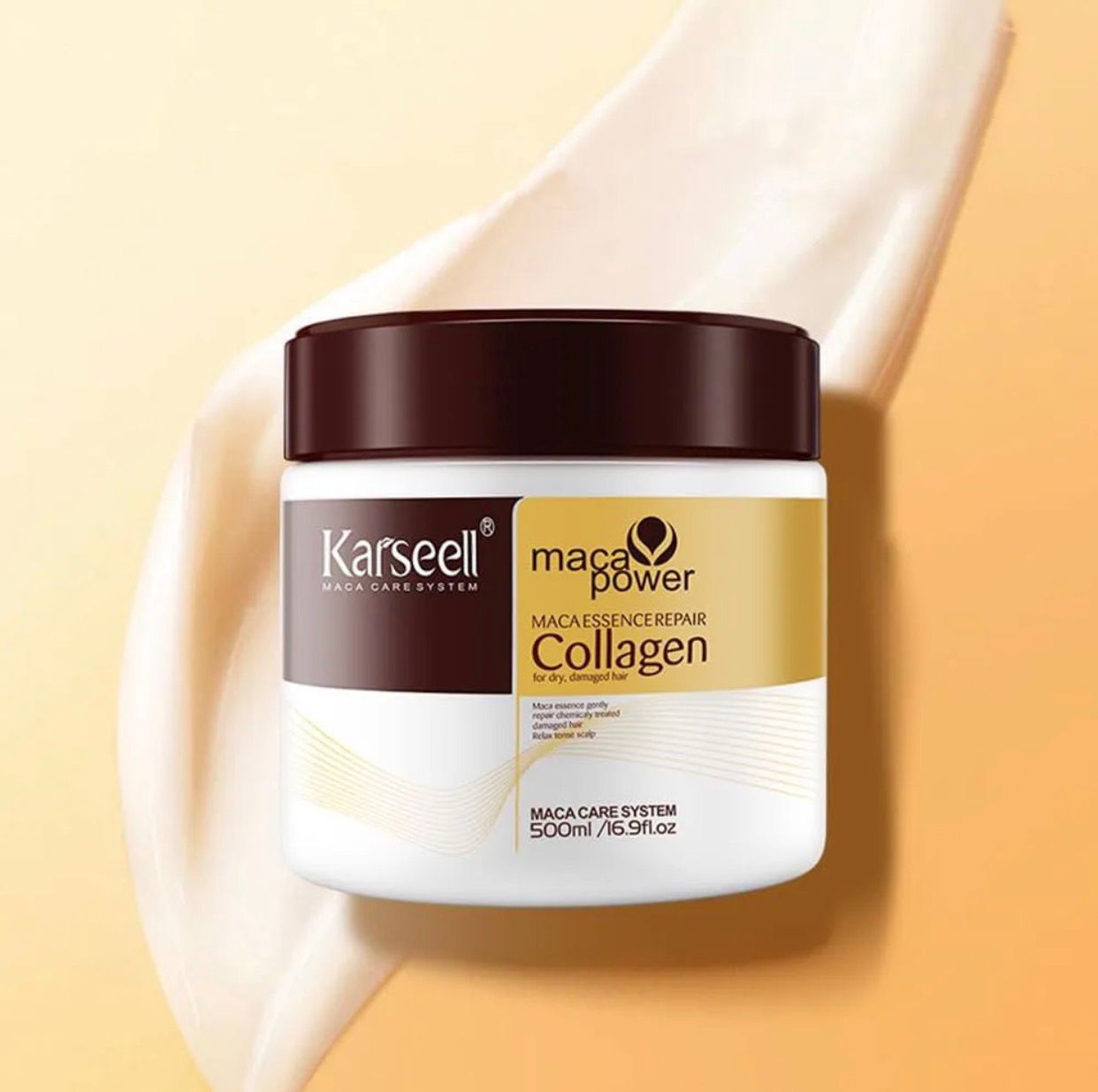 Original Karseell Collagen Hair Treatment Deep Repair Conditioning Argan Oil Collagen Hair Mask Essence for Dry Damaged Hair All Hair Types 500Ml