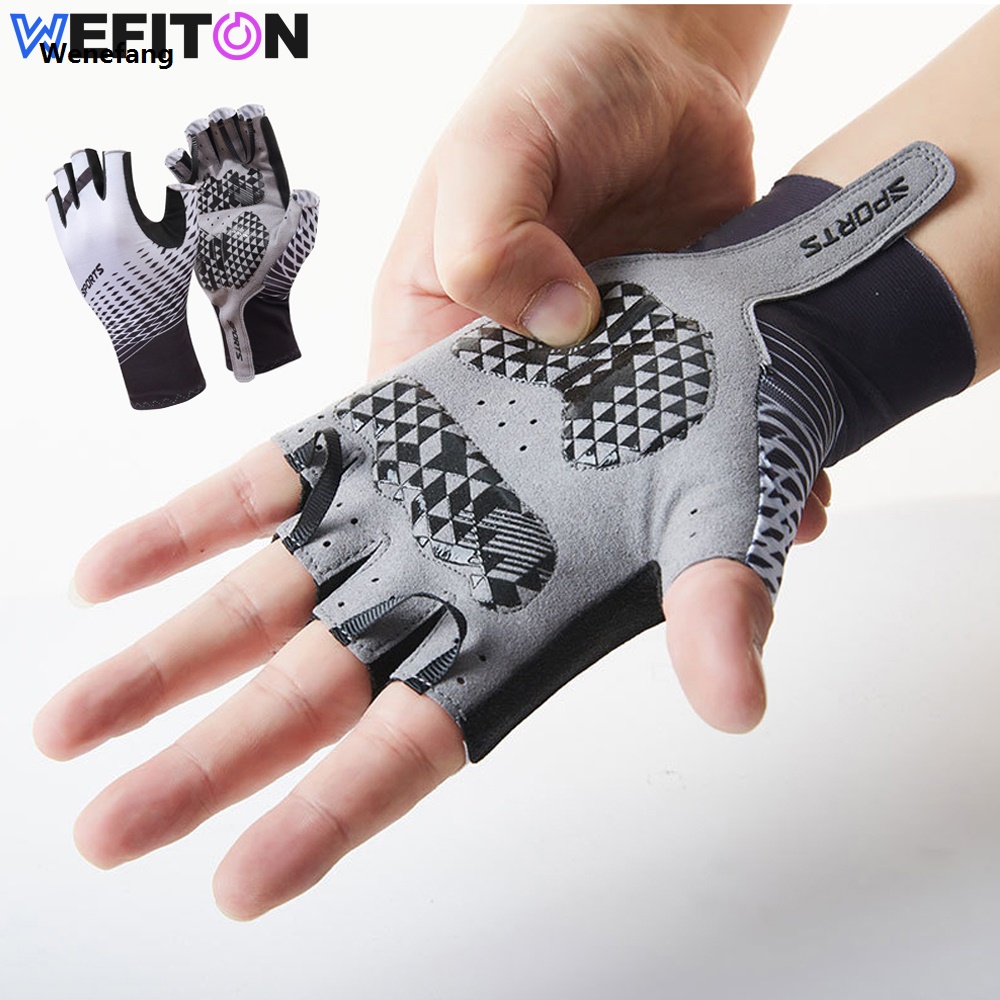 Wenefang 1Pair Cycling Bike Gloves,5MM Padded Half Finger Bicycle Gloves,Summer Road Bike Gloves for Cycling,Running,Working Out