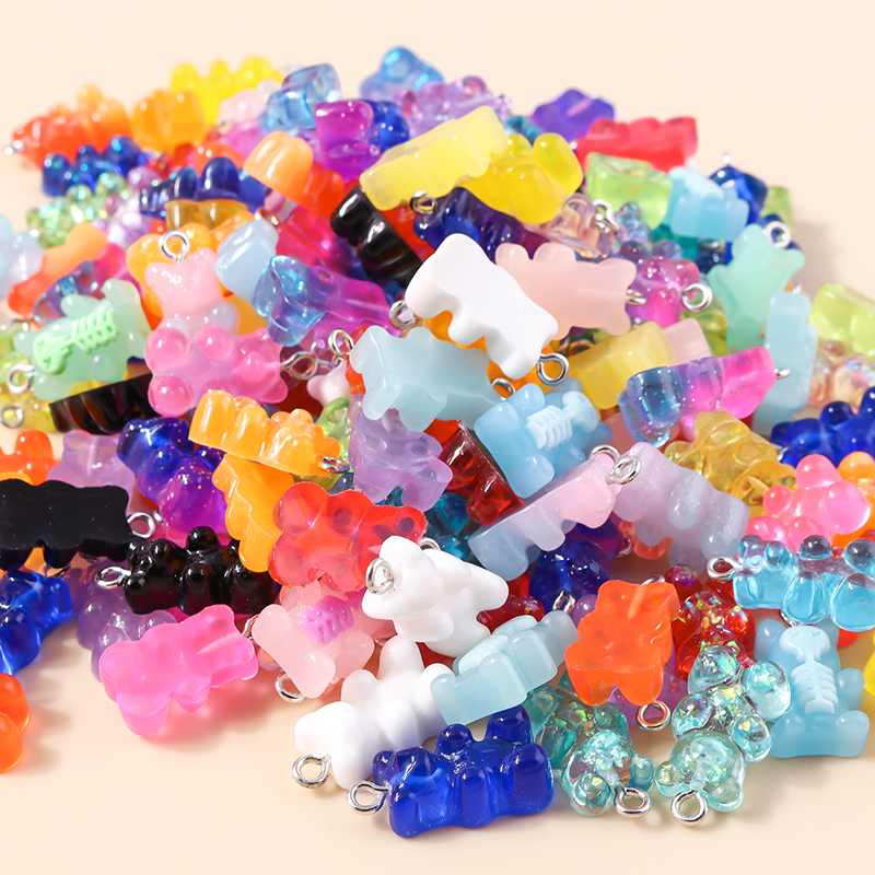 HOT Jewelry Creative Production, Charm Mini Fudge Pieces 10 Hot Selling 30 Kinds 22X11mm Candy Color Bear For Cute Earrings Pendant Necklace DIY Search
